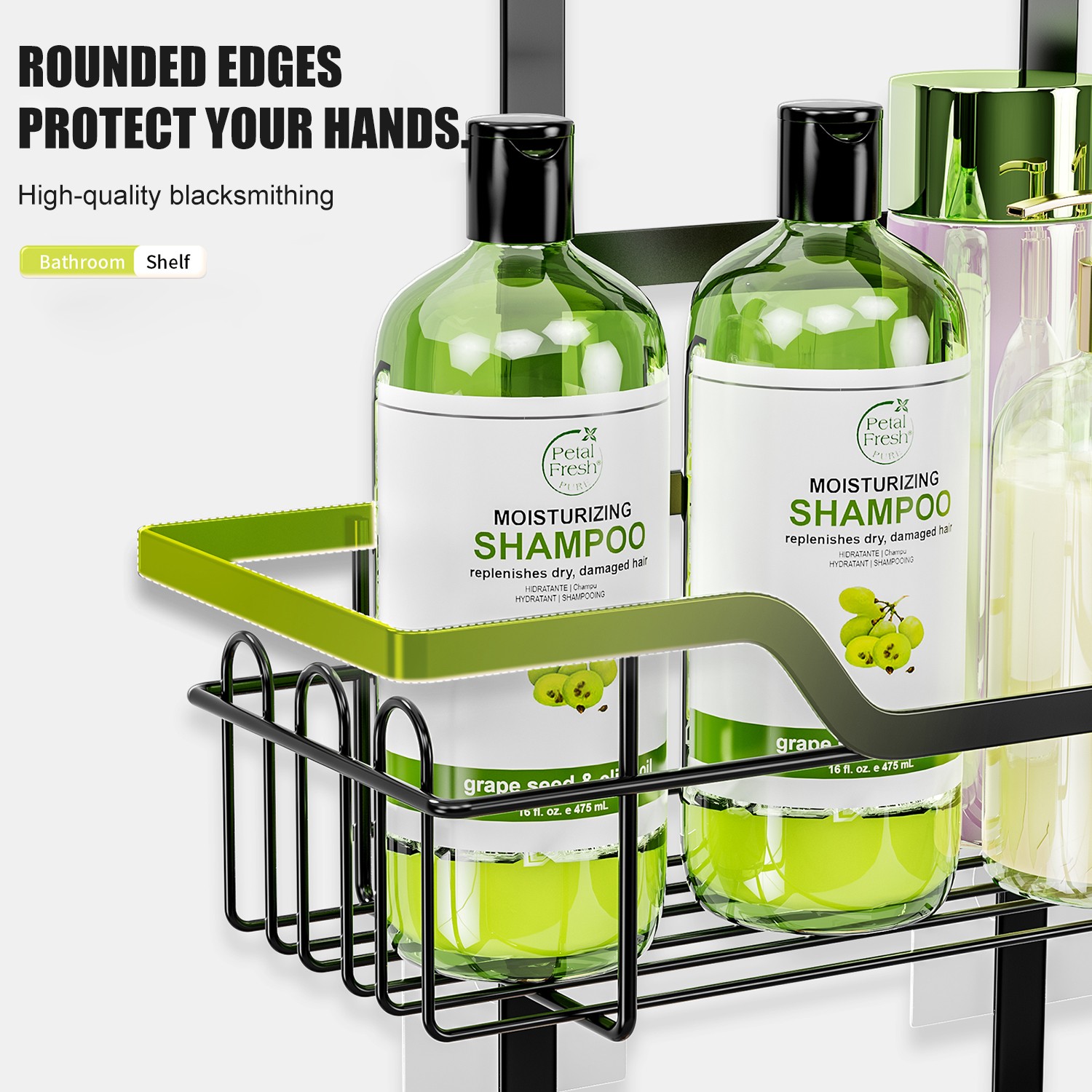 over Shower Black Organizer Door Rustproof the