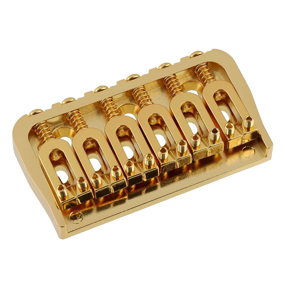 6 String Guitar Fixed Bridge for 6 String Strat Tele Style Guitar Gold