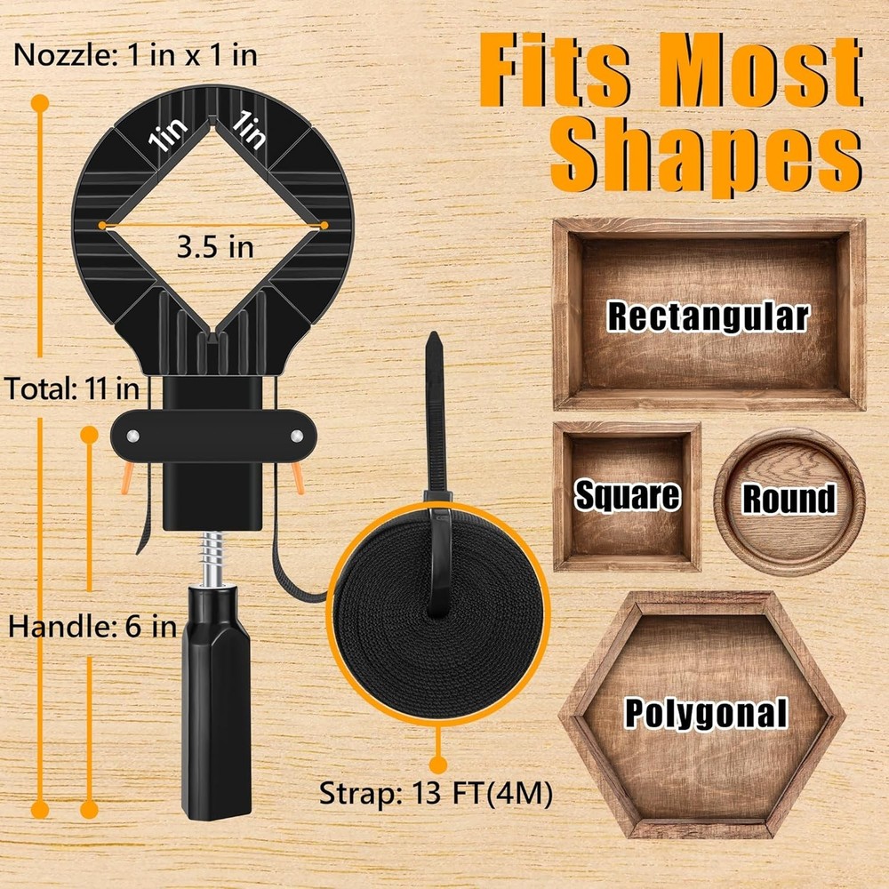 Quick Release Strap Clamps for Woodworking - 8 Pack Adjustable Frame Tool