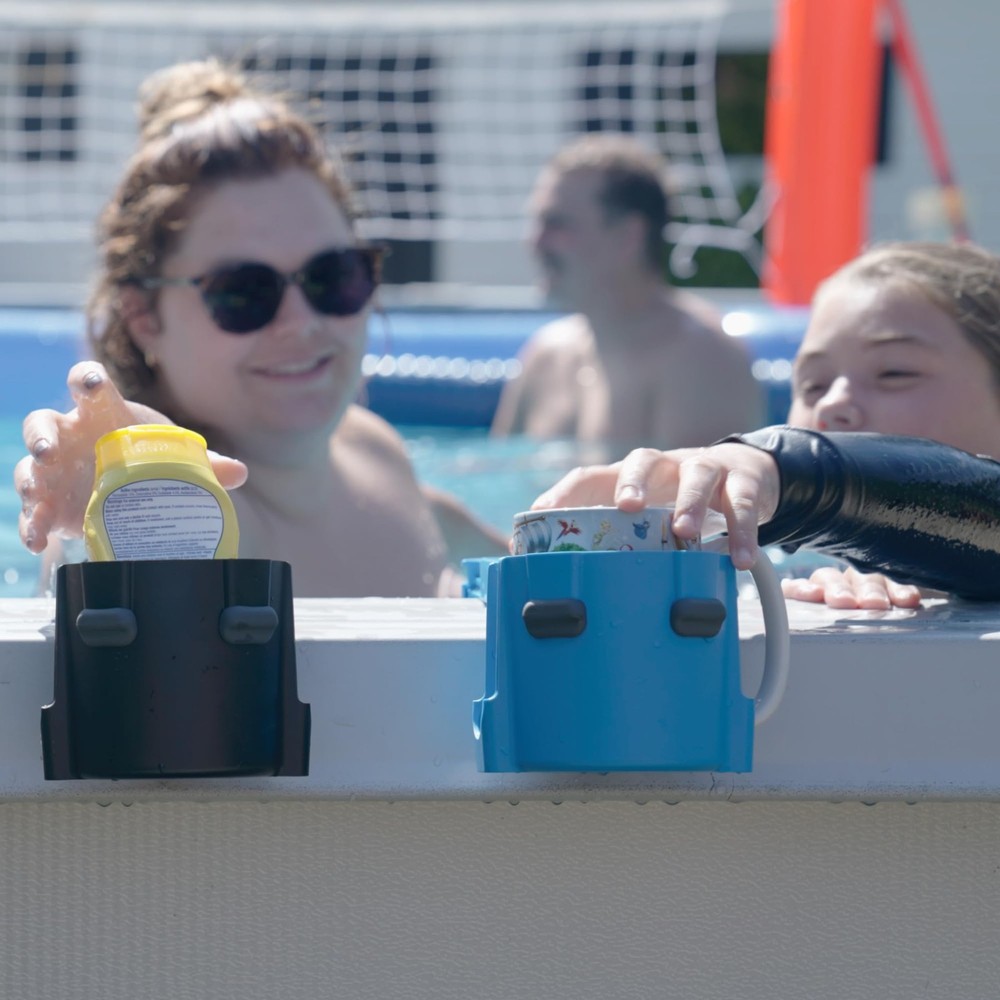 2-Pack Cup Holders for Above Ground Pool | Adjustable Drink Holder for Square...