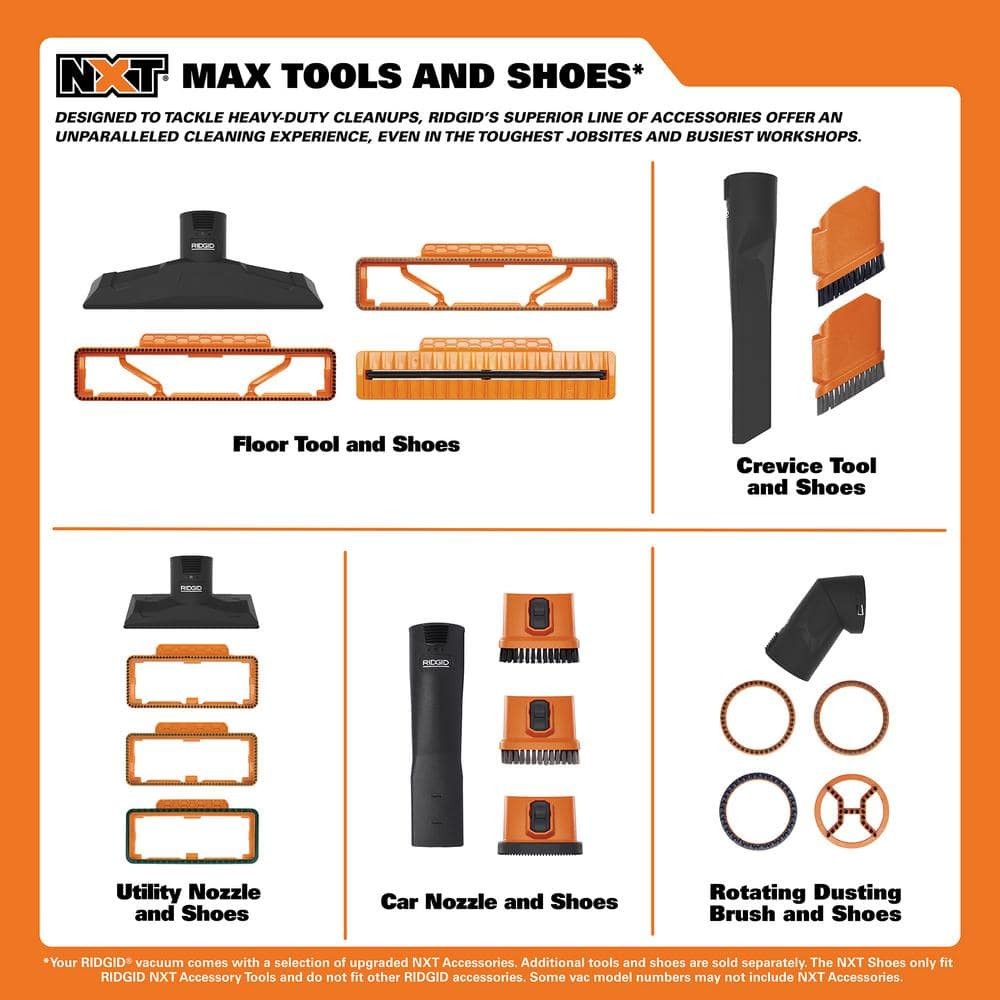 RIDGID 2-1/2 in. NXT Max Crevice Tool & Dusting Brush for Wet/Dry Vacs MAX2531
