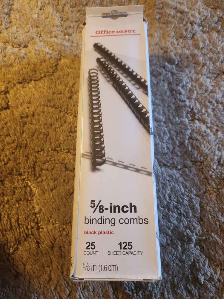 25 Office Depot 5/8" BINDING COMBS BLACK