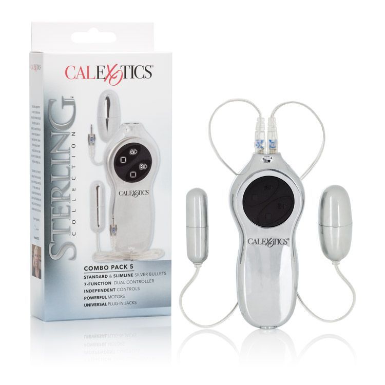 Sterling Collection Combo Pack 5 Remote Control Dual Bullet Egg Vibrator Vibe