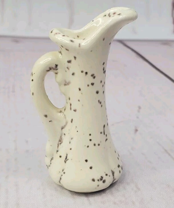 Vintage Miniature Stoneware Speckled Pitcher