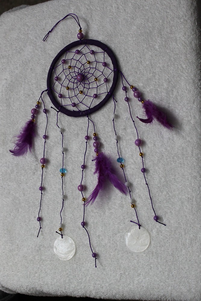 DREAMCATCHER WINDCHIME BEADS SHELLS PURPLE COLOR