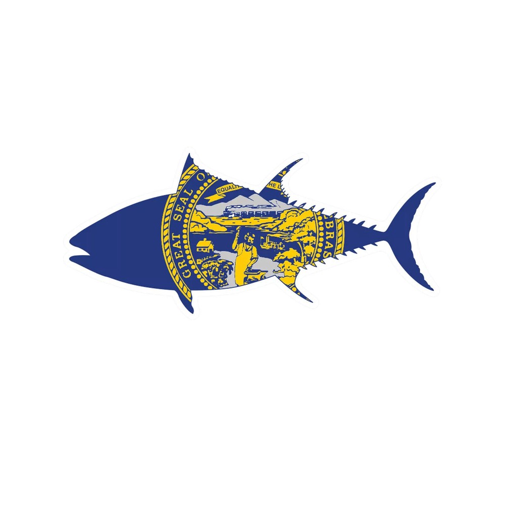 Nebraska Tuna Flag Sticker Decal