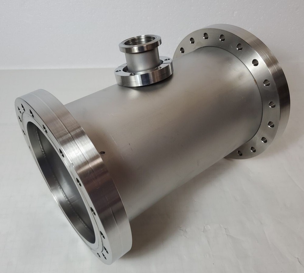 8" Conflat Flange to 2.75" Conflat Reducing Tee ~11" Long -  Vacuum  Stainless