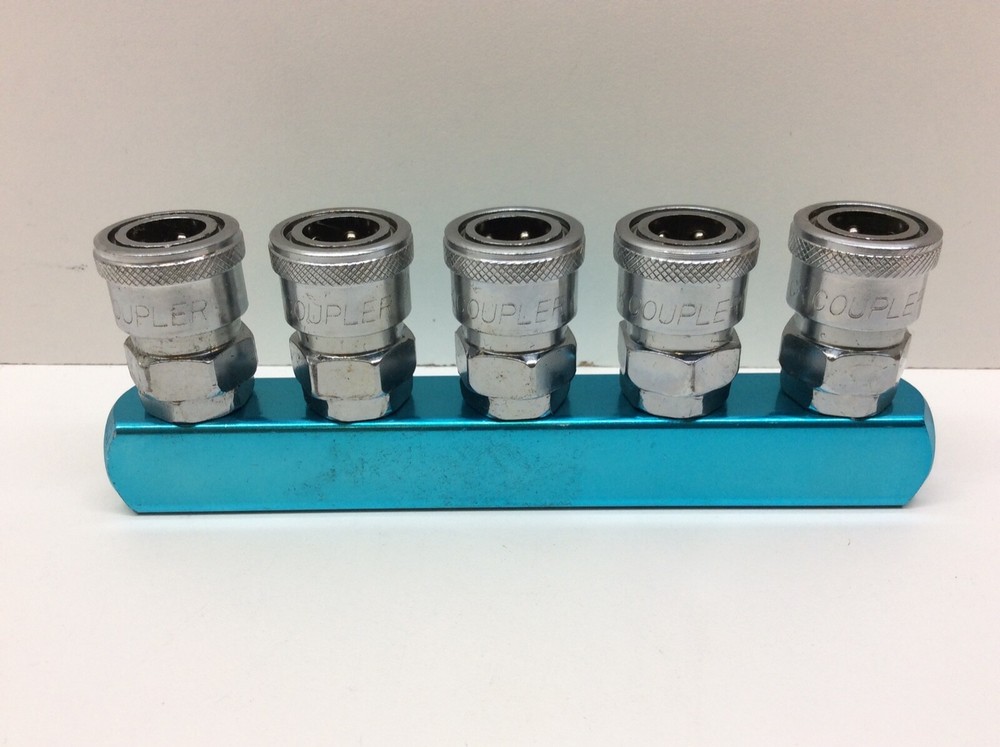 Amico 5 Multi Pass Quick Coupler Socket Blue Silver Tone