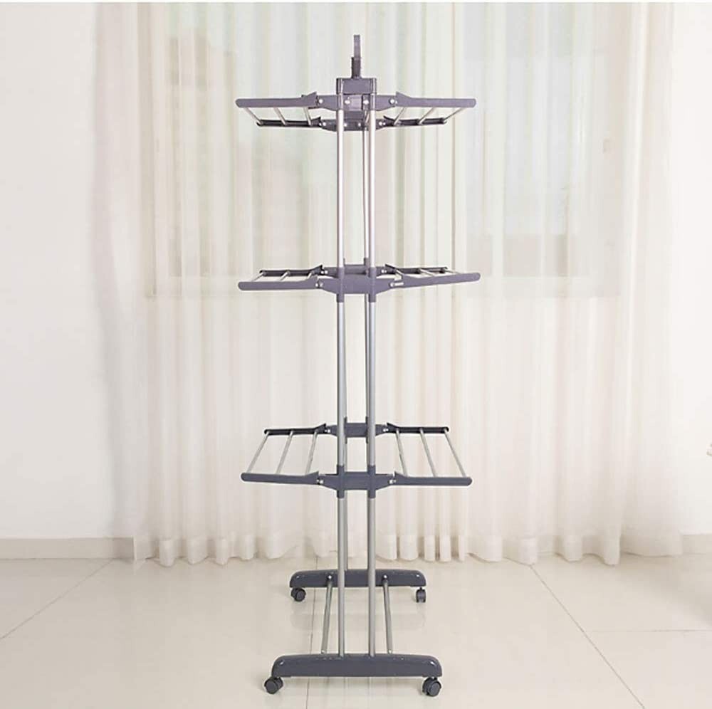 Rolling Clothes Drying Rack Laundry Rack Foldable Tendedero Para Secar La Ropa