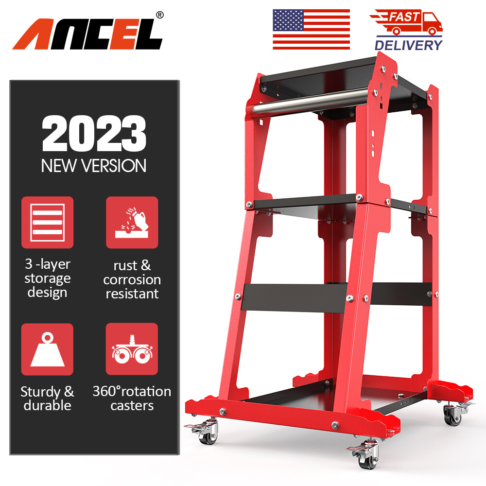 ANCEL Workshop Tool Cart on Wheels 3 Tier Rolling Tool Cart General Tool Car
