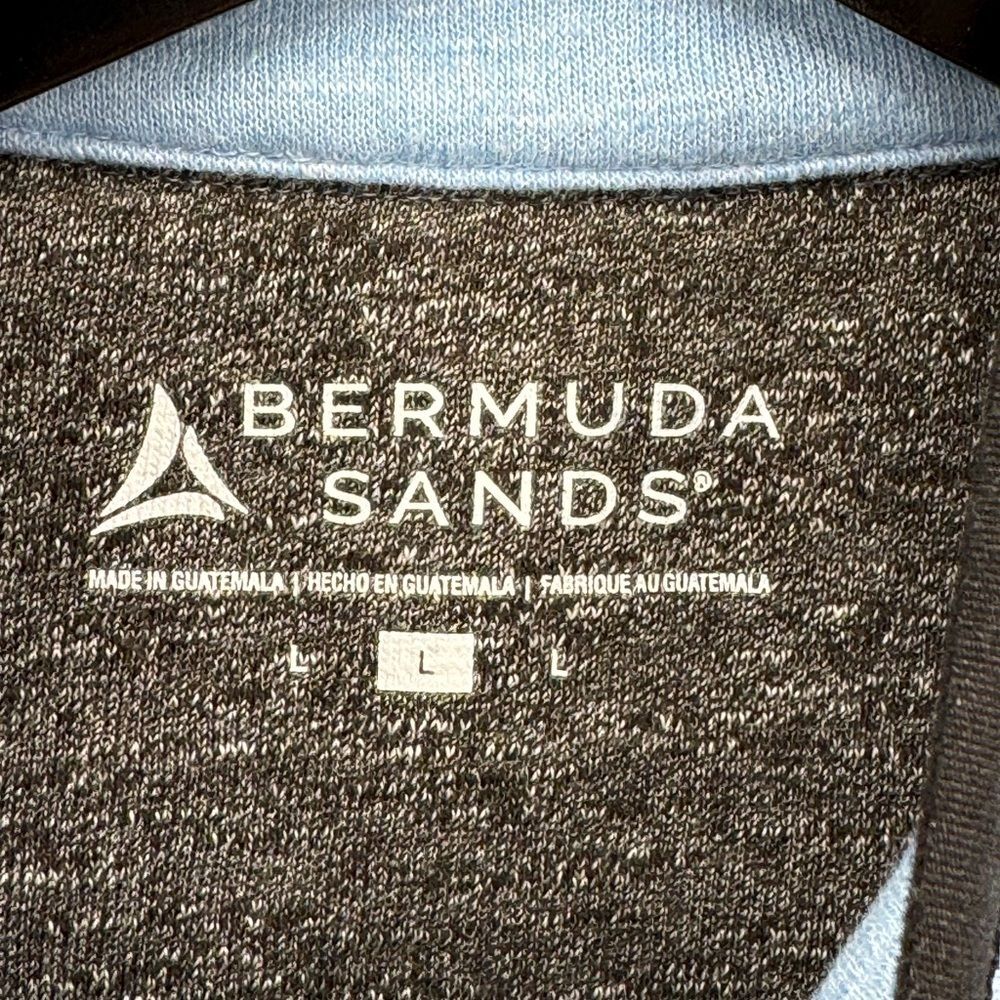 Bermuda Sands Quarter Zip Pullover size L Light Blue Golf Casual Jacket EUC
