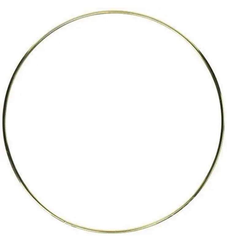 Gold Tone Metal Ring, 10-Inch Macrame