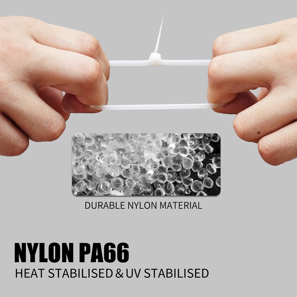600 Self-Locking Nylon Cable Ties - Assorted Sizes for Home & Office Use