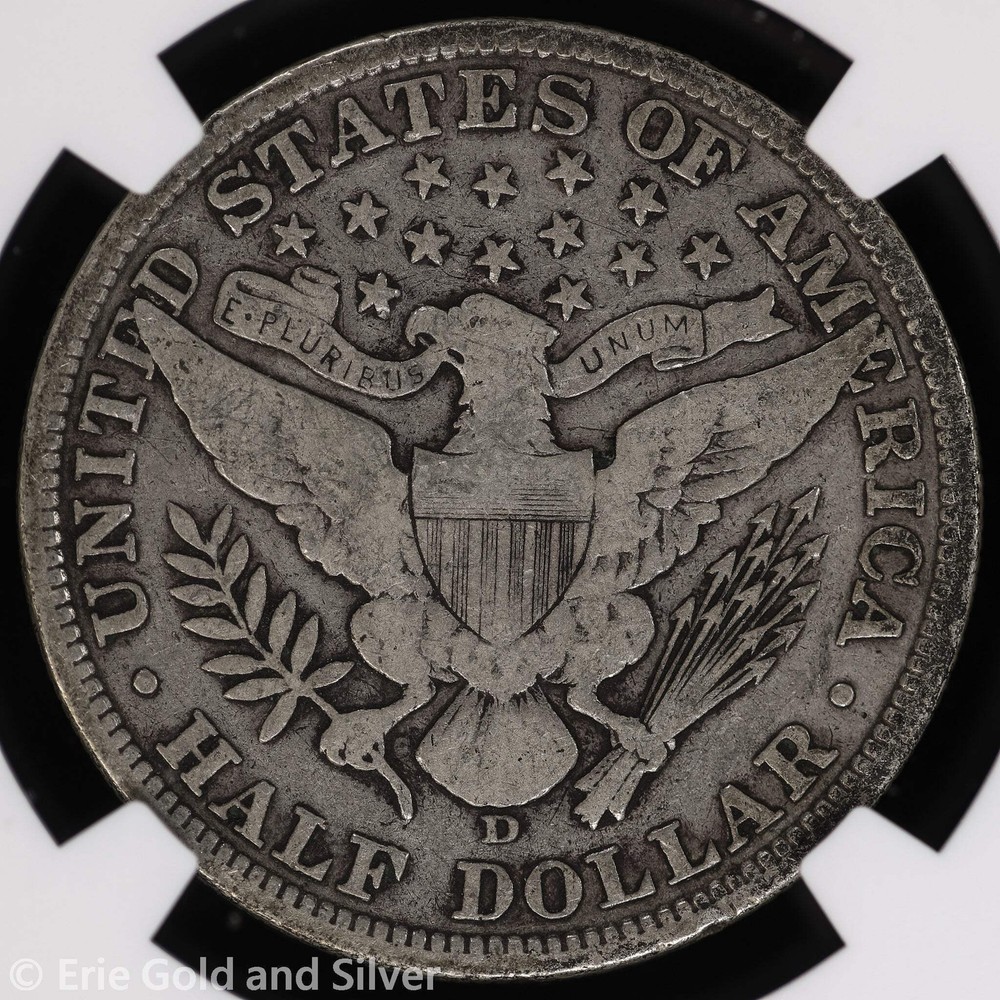1908-D 50C Barber Half Dollar NGC VG 8