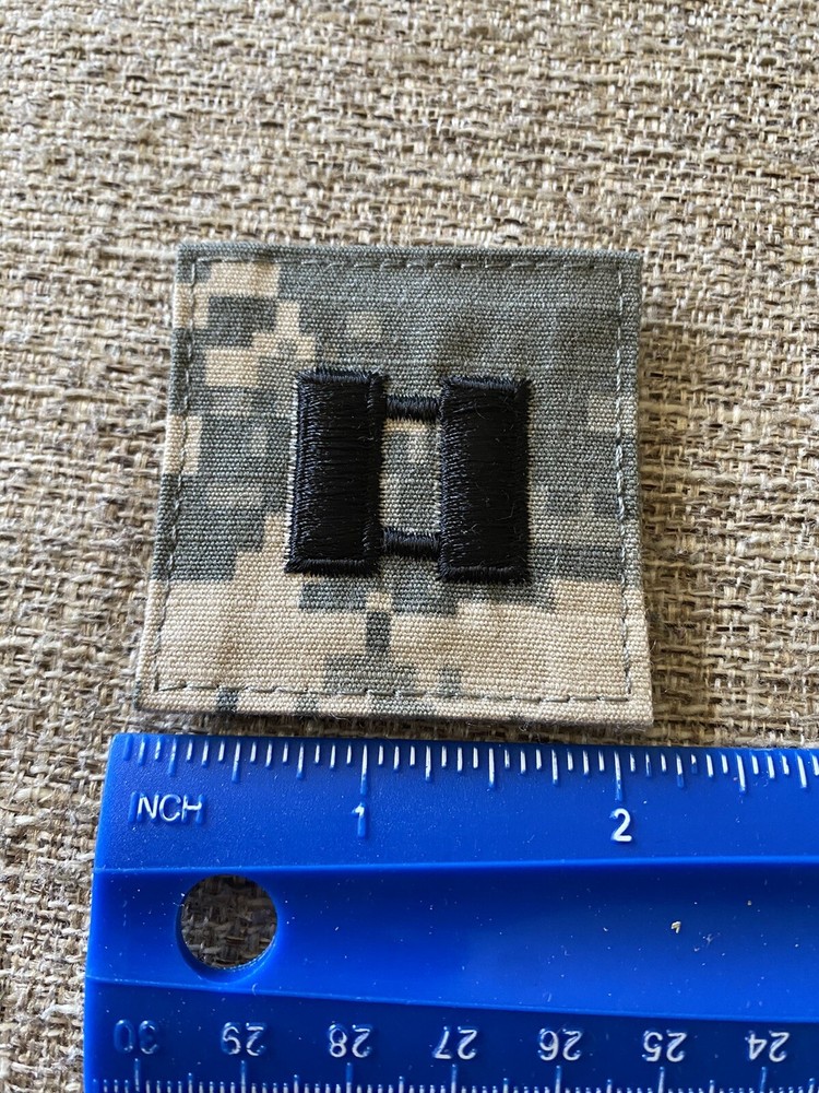 US Army Captain CPT O-3 Rank ACU Hook / Loop Pattern Military Patch INV6597