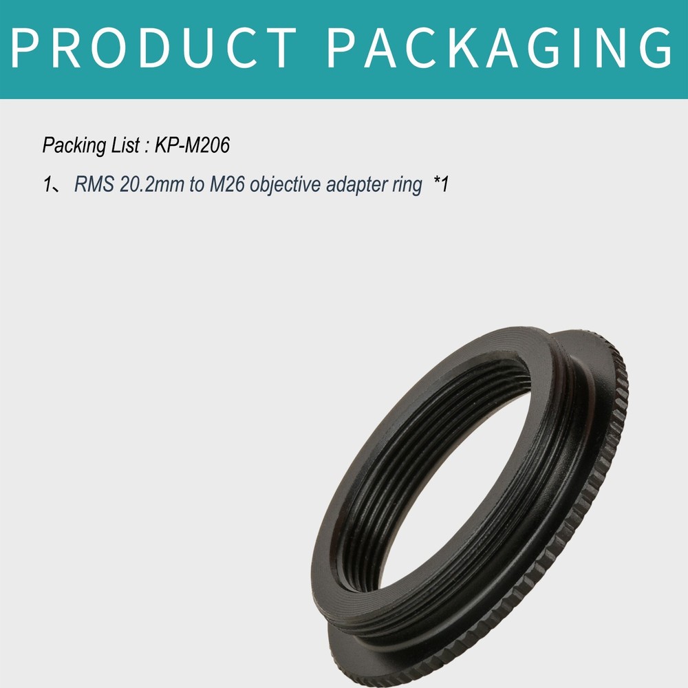 RMS to M26 Microscope objective Adapter Ring M20 to M26 Adapter Interface