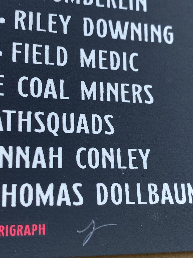 HINTERLAND FESTIVAL 2023 AP POSTER S/N Signd #/30 Zach Bryan Bon Iver Noah Kahan