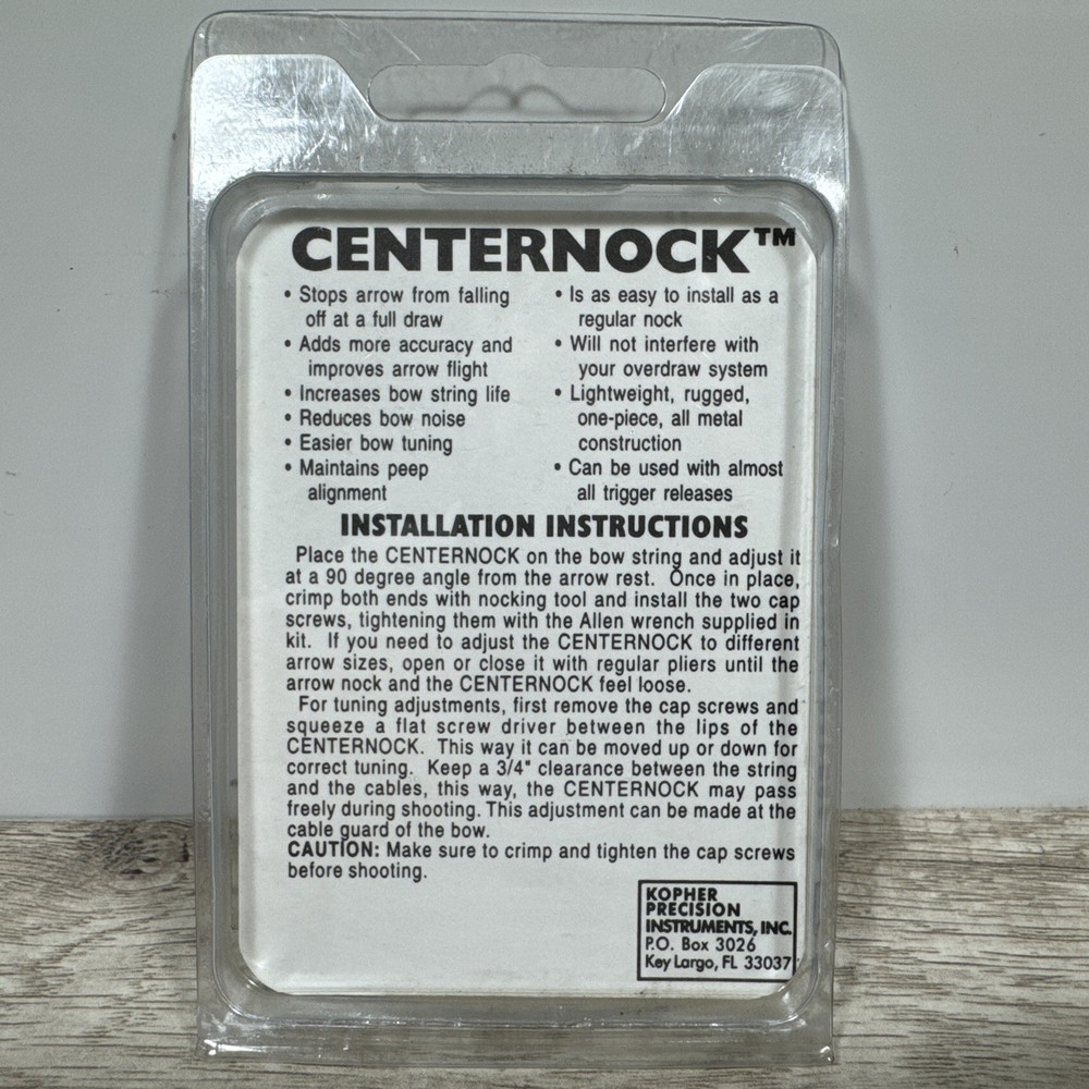Kopher Centernock Metal Archery Bow D Loop Arrow Nock - New, Rare