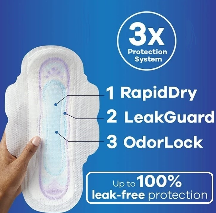 Always Ultra Thin Pads with Wings, Regular Absorbency, Unscented, 46 Count Pack