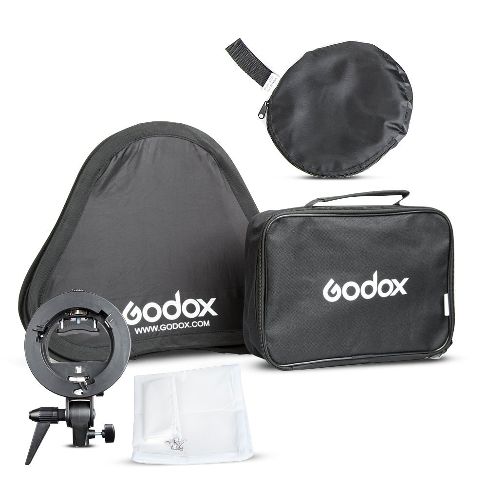 Godox Studio Flash Speedlite Softbox 40*40cm 40x40 + S type Bracket Mount Kit