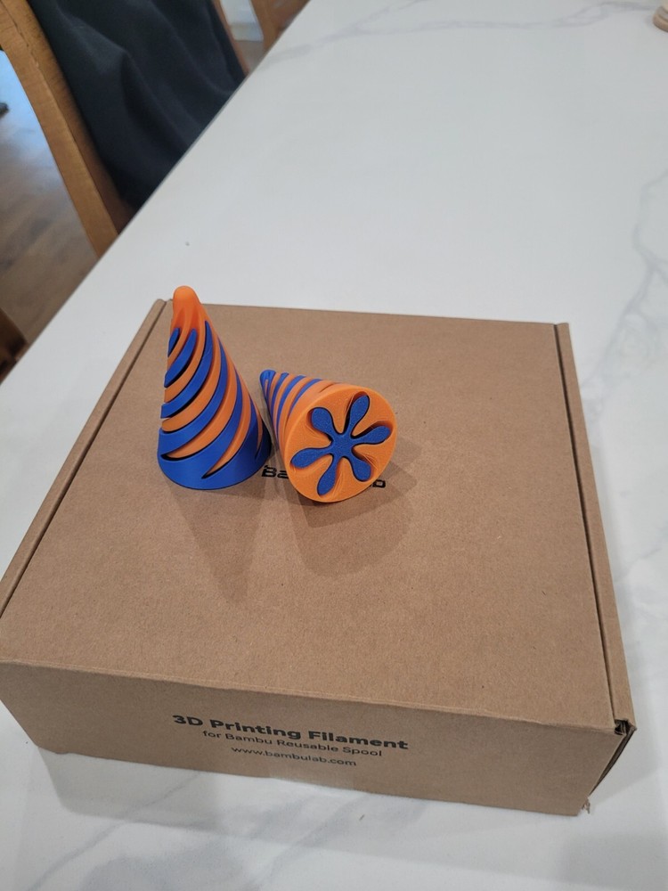 3D Printed Multi-Color Impossible Spiral Cone
