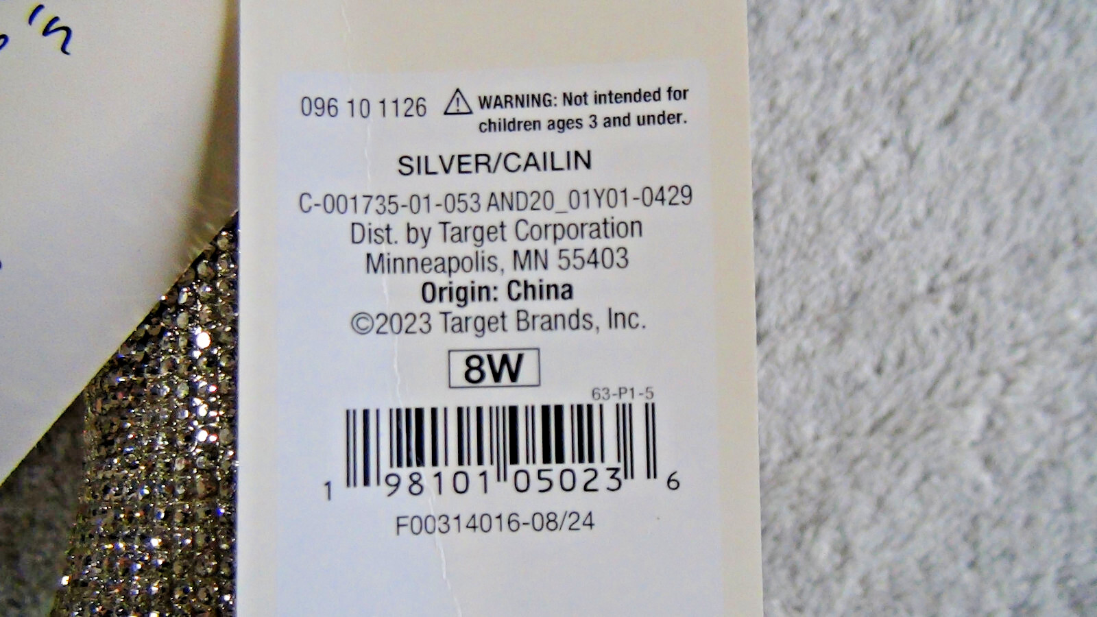 A New Day Cailin Womens Rhinestone Wide Width Ankle Boots Silver Size 8W