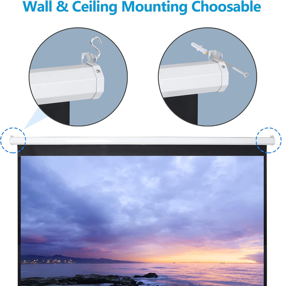120'' Projector Screen Projection Screen Manual Pull Down HD Screen Home Theater