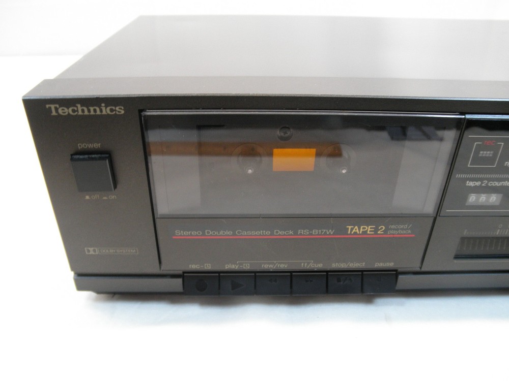Technics RS-B17W Double Cassette Tape Deck 1-Touch Record Tested, Working