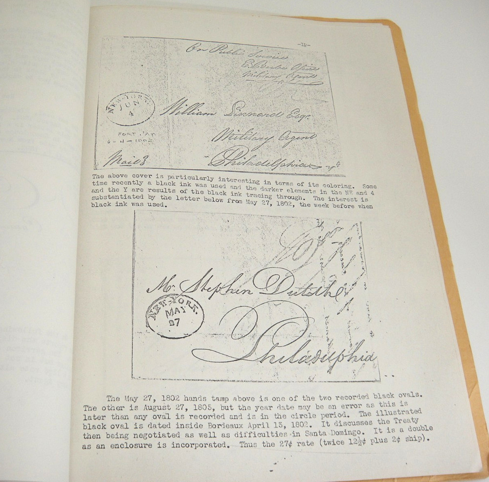 New York Clamshells and Ovals Markings 1851-1855 Unpaid Rate Marks Calvet Hahn