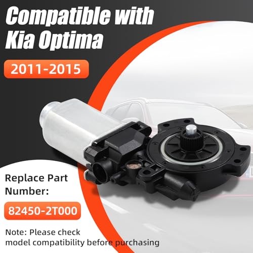 Front Left Driver Side Power Window Motor Compatible with Kia Optima 2011 2012