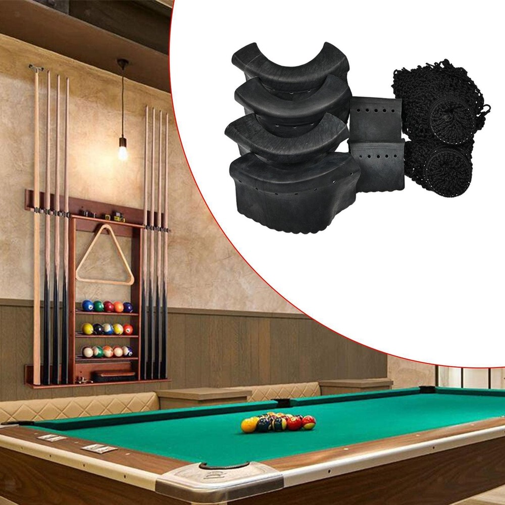 Billiard Table Pockets Set Web Bags Holder Versatile 4 Corner and 2 Side