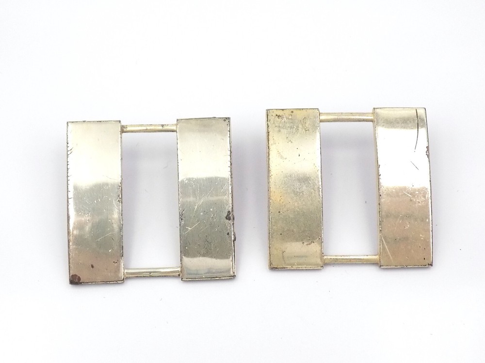 Original WWII USMC Captain's Sterling Bars Collar Insignia Set Sugarman