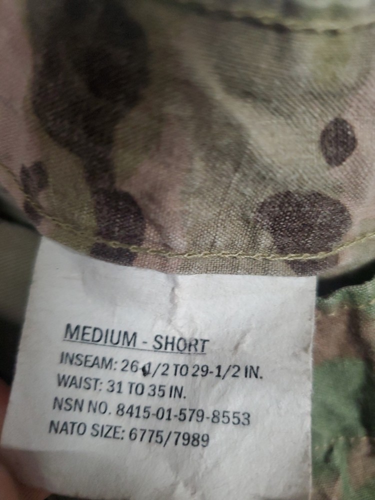 Medium Short Pants Trousers US ARMY ISSUE MULTICAM - FLAME RESISTANT