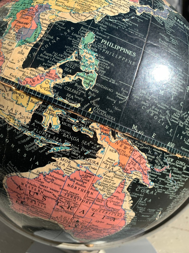 Vintage Globe 12" Replogle Starlight On Metal Base Ca. 1959