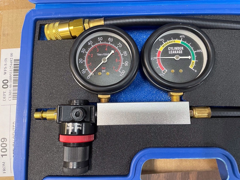 Cylinder Leak Down Tester Petrol Engine Compression Leakage Detector Tool Kit US