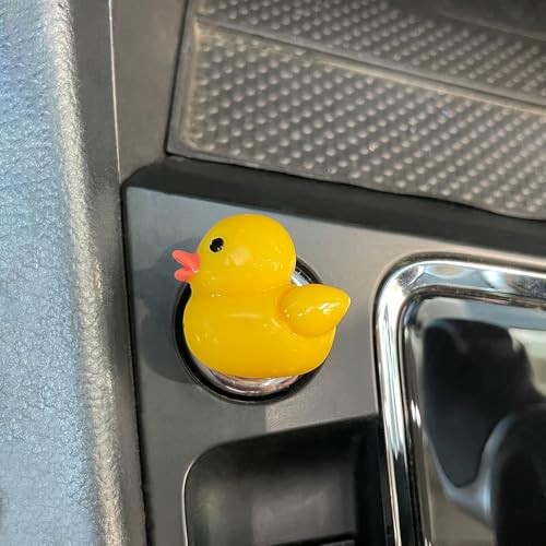 Cute Car One-Touch Start Button Cover with Engine Start/Stop Joystick,Push Duck