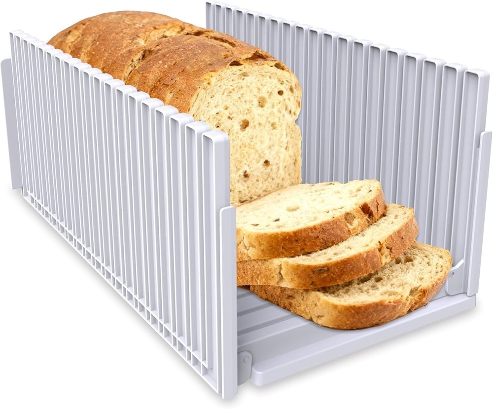 Adjustable Bread Slicer - Foldable Portable Kitchen Tool for Perfect Homemade...