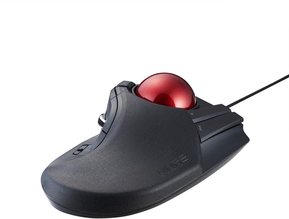 ELECOM Wired Finger-Operated Large Size Trackball Mouse 8-Button Function w