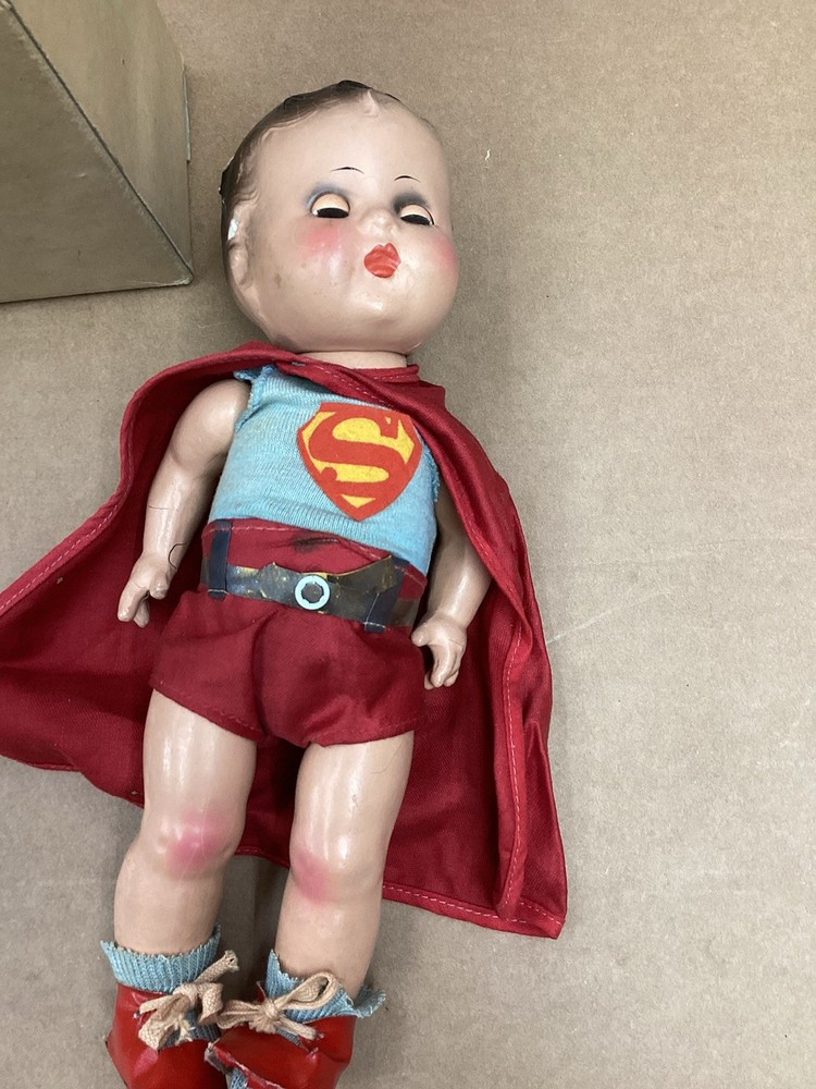 SUPERMAN 1947  SUPER-BABE  COMPOSITION JOINTED DOLL. AS IS