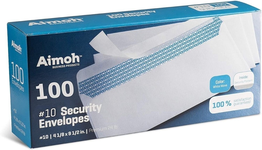 100 Count Security Envelopes | No Window, Self-Seal for Safe Mailing