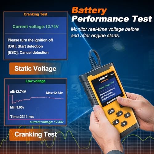 Car Scanner, Read&Clear Codes| Wireless Printing| Battery Voltage Test|