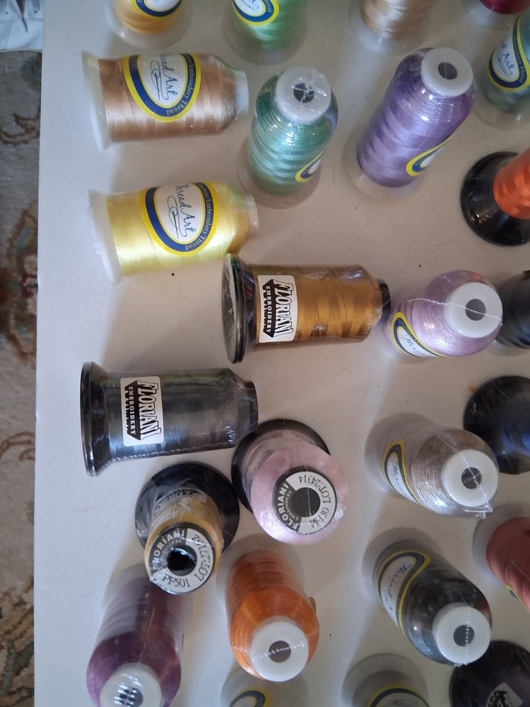 Thread Art Floriani Embroidery Thread Spools Lot Assorted Colors, 64 spools