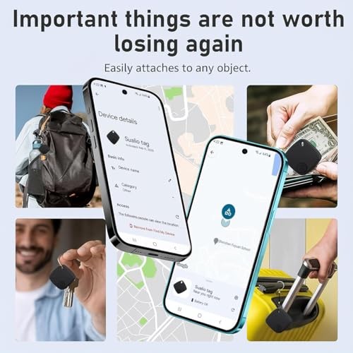 Black Bluetooth Tracker - Air Tracker - 2026 New Tags - Android - 4 Pack