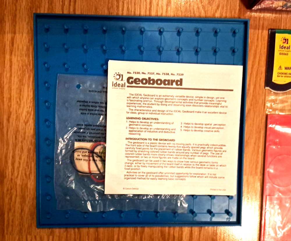 Scholastic Magnetic Pattern Blocks, Geoboards, Shapes Math Manipulative Geometry