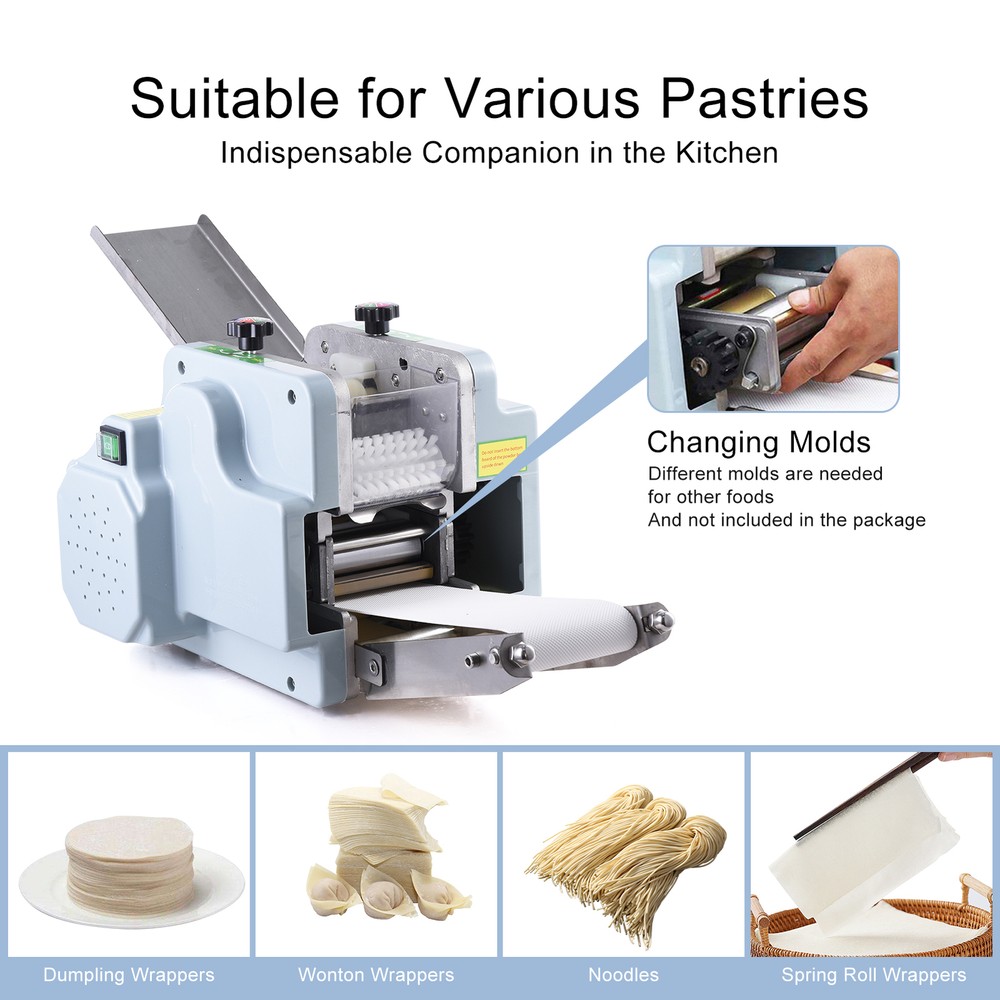 New Automatic Dumpling Skin Machine 110V Dumpling Wrapper Maker 60 Pieces/Min