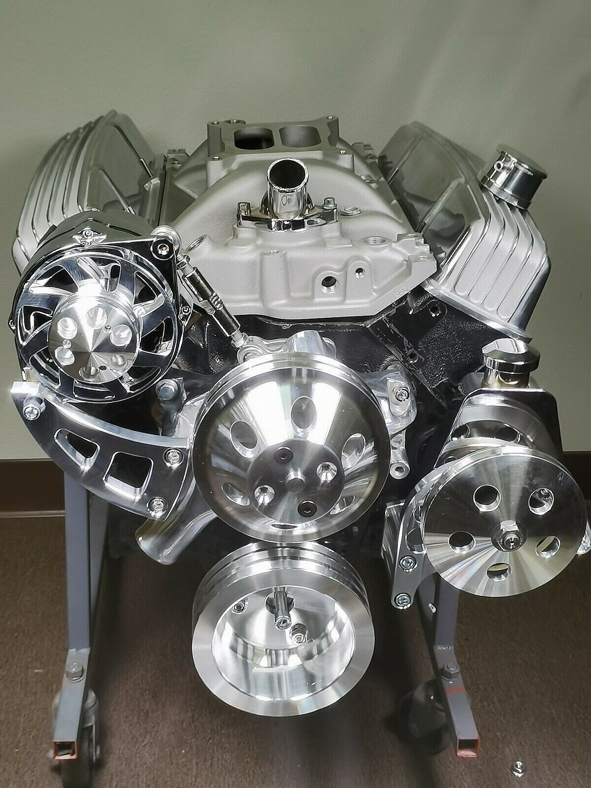 SBC V-Belt Pulley  Kit Power Steering 283-400 Chevy Small Block LWP High Mount