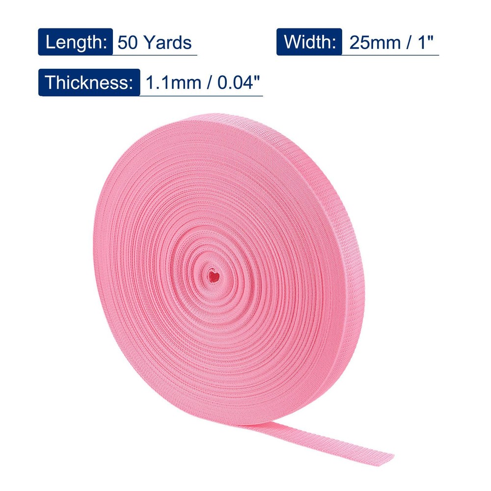 Lightweight Polypropylene Webbing Strap 1" 50 Yards Pink Strapping