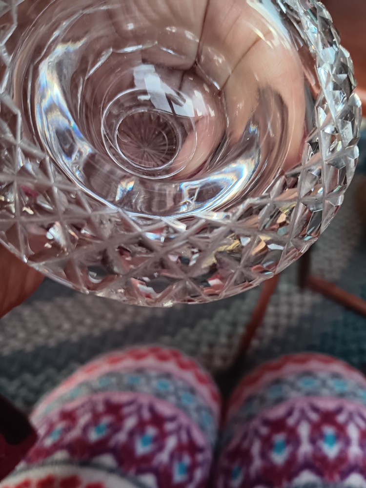 CLEAR CUT GLASS OPEN SALT. 1658