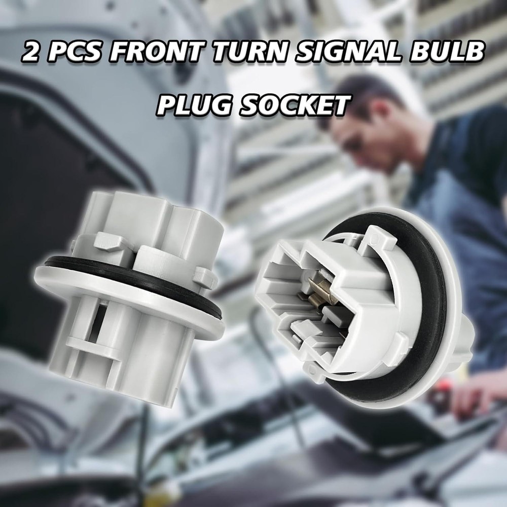 2pcs Turn Signal Bulb Socket, Front Turn Signal Blinker Light Bulb Plug Socket R