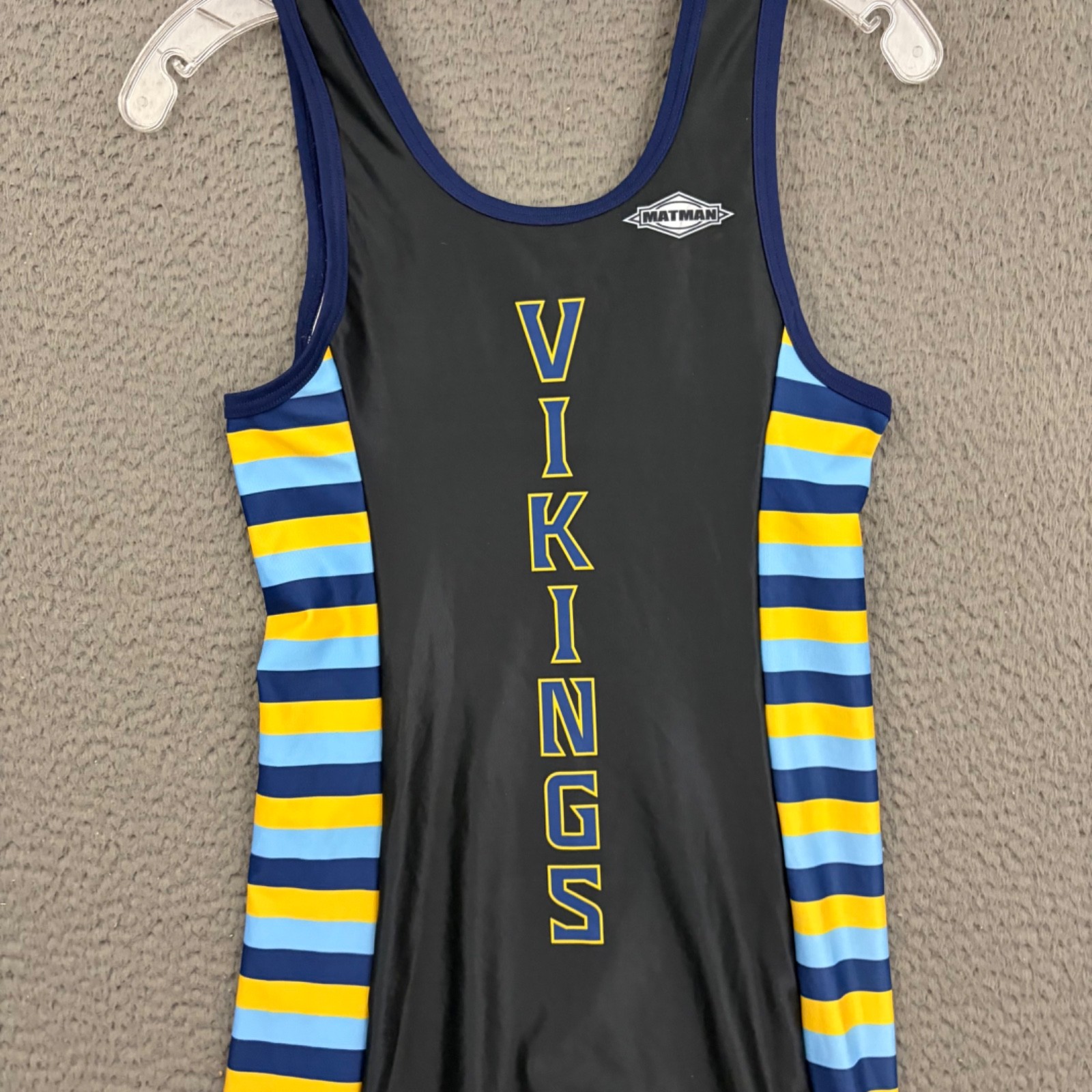 Matman Match Worn Wrestling Singlet Mens XS Marina High School Spandex Sports